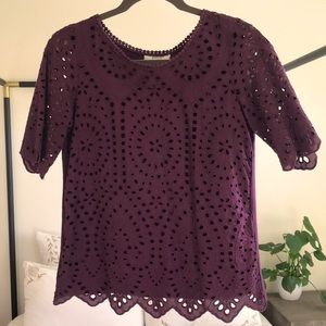 Porridge Eyelet Top